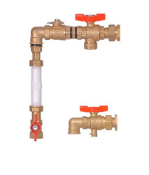 GE553-SC - Doplňková sestava pro měření spotřeby tepla k rozdělovačům R553, kulový kohout s M10 otvorem, filtrem a zónovým ventilem.