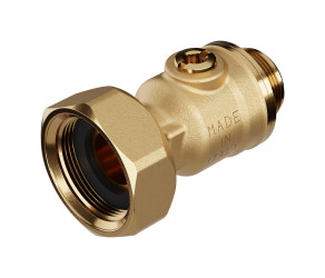 R252-1 - Šroubení s vestavěným kulovým kohoutem, závitové připojení, mosaz.