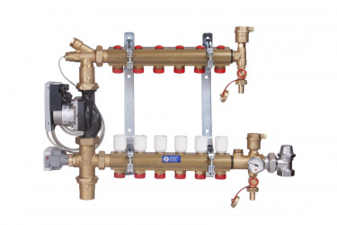 R557MS-W - Směšovací rozdělovač pro podlahové vytápění do nízkoteplotních a vysokoteplotních systémů s čerpadlem WILO PARA. Skříň není součástí.